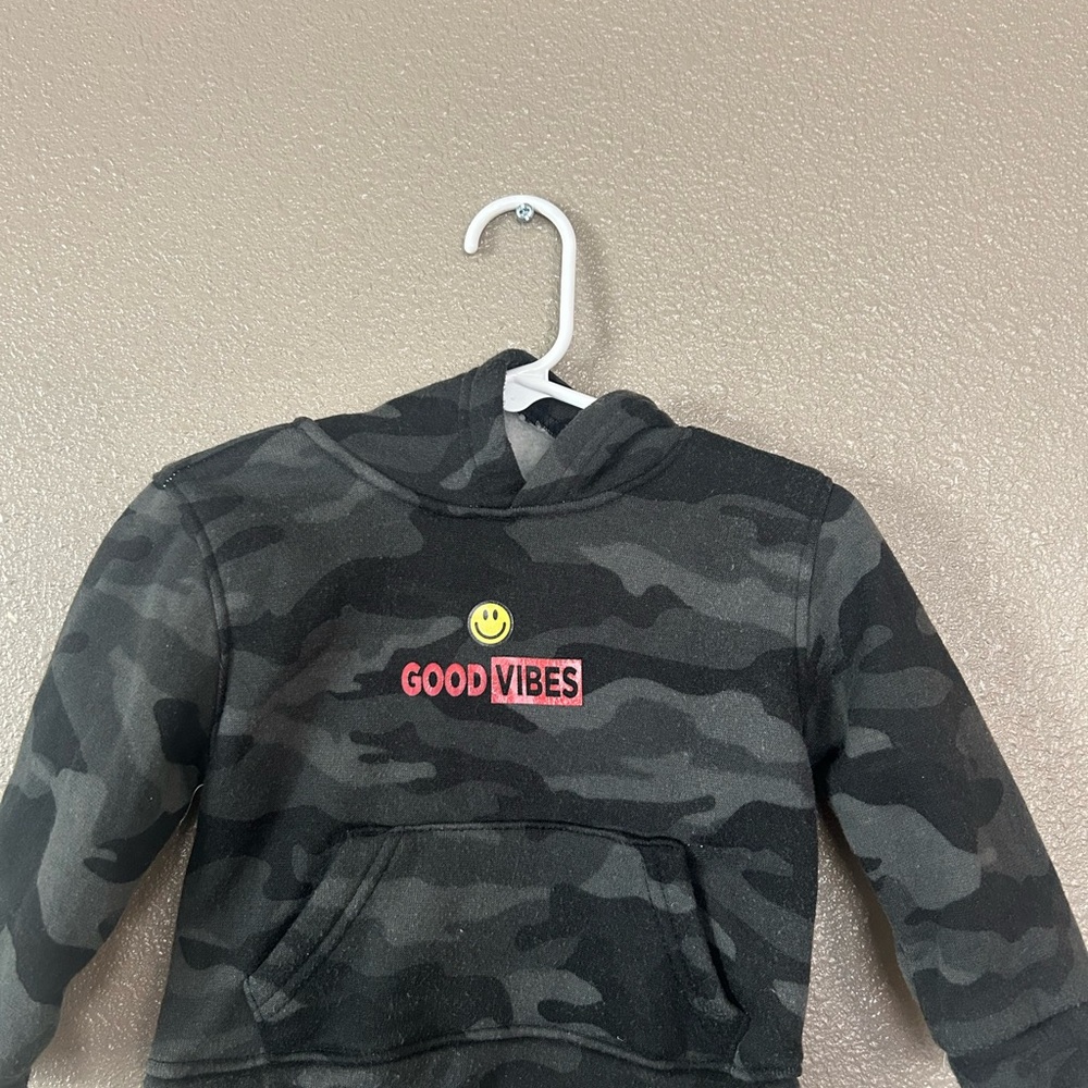 Kids Camo Hoodie - Black